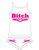 bitch" hot pink on sky blue"