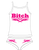 "Bitch" Hot Pink on White Set